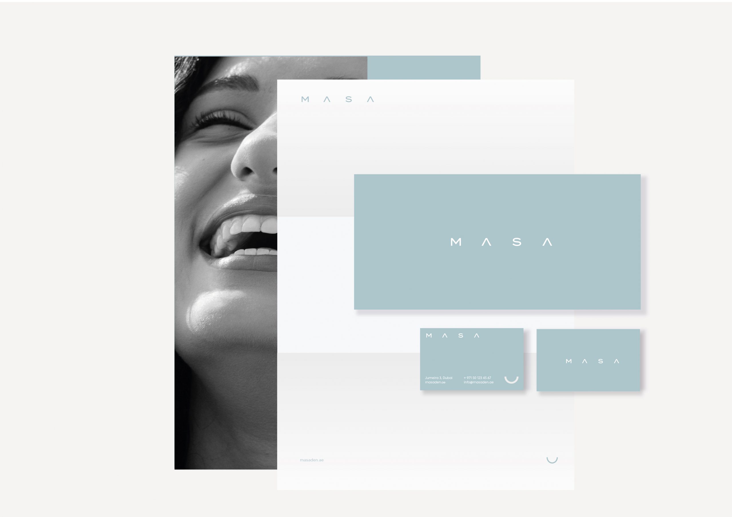 MASA dental clinic logo and brand identity