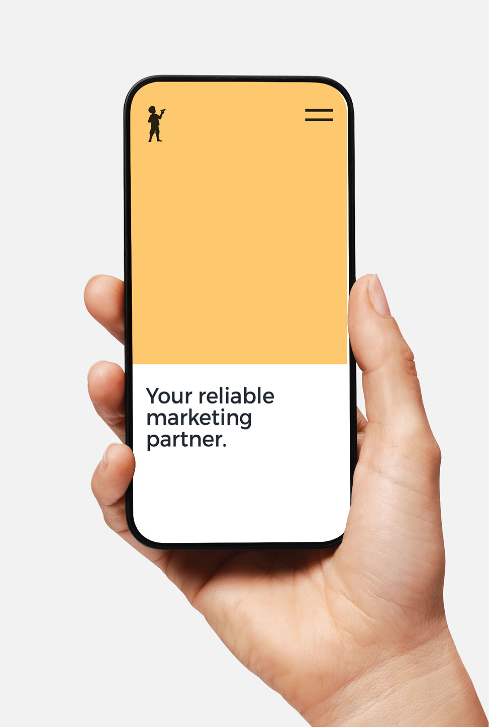 Milestone website mockup on mobile