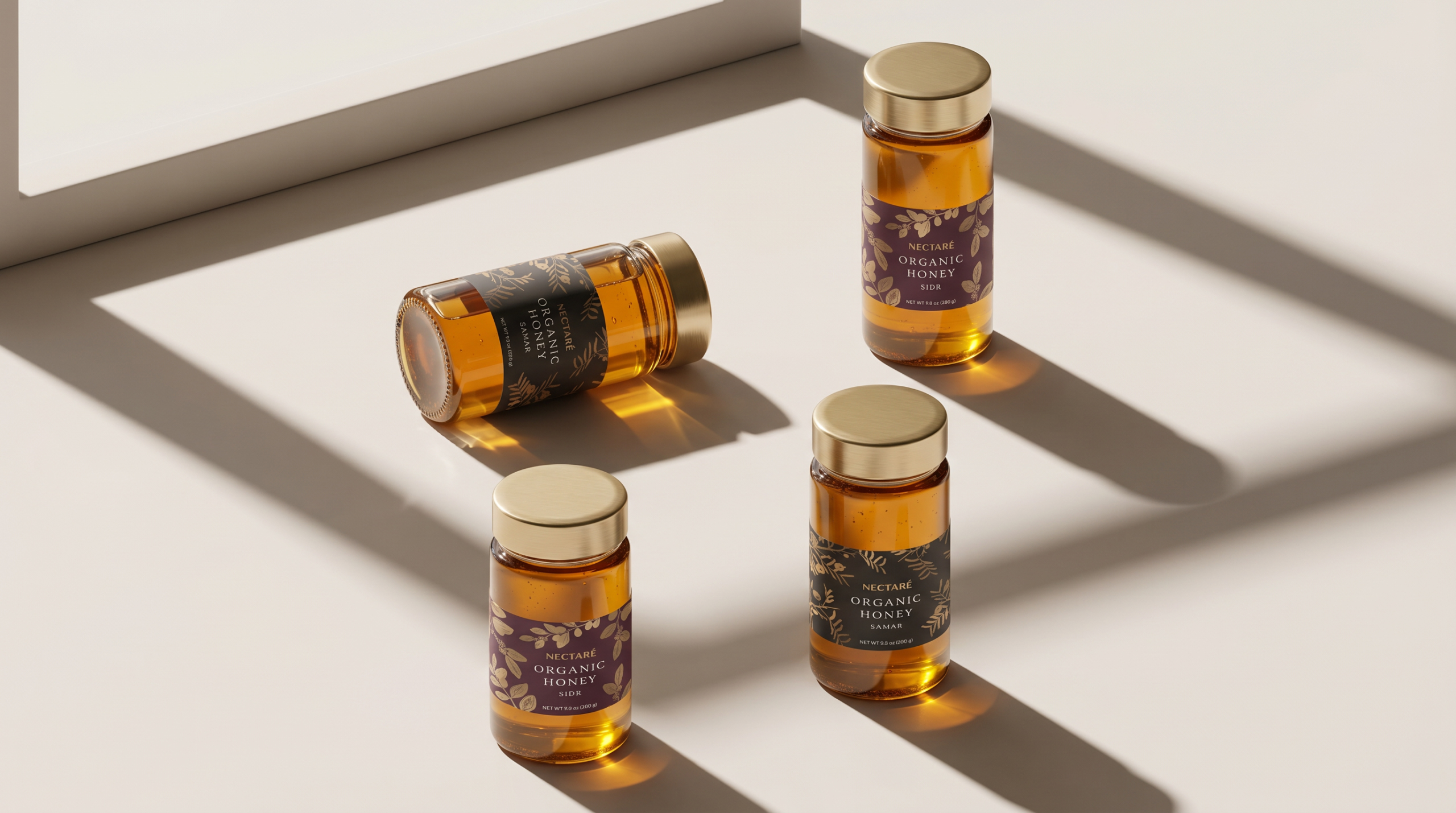 Nectare organic mountain honey packaging