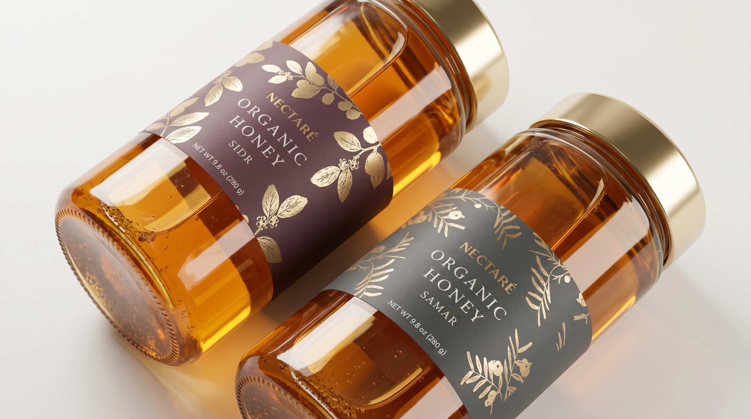 Nectare organic mountain honey packaging