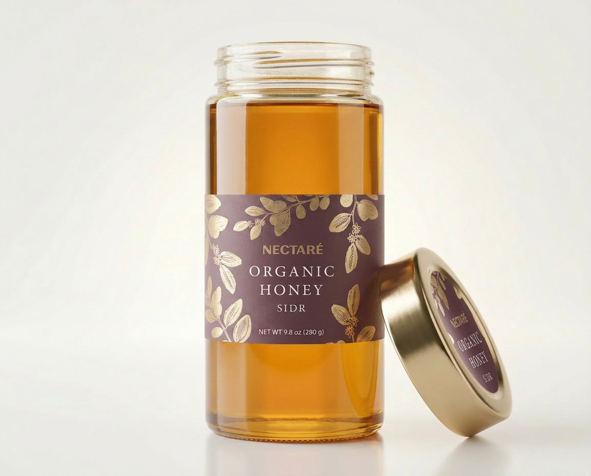 Nectare organic mountain honey packaging