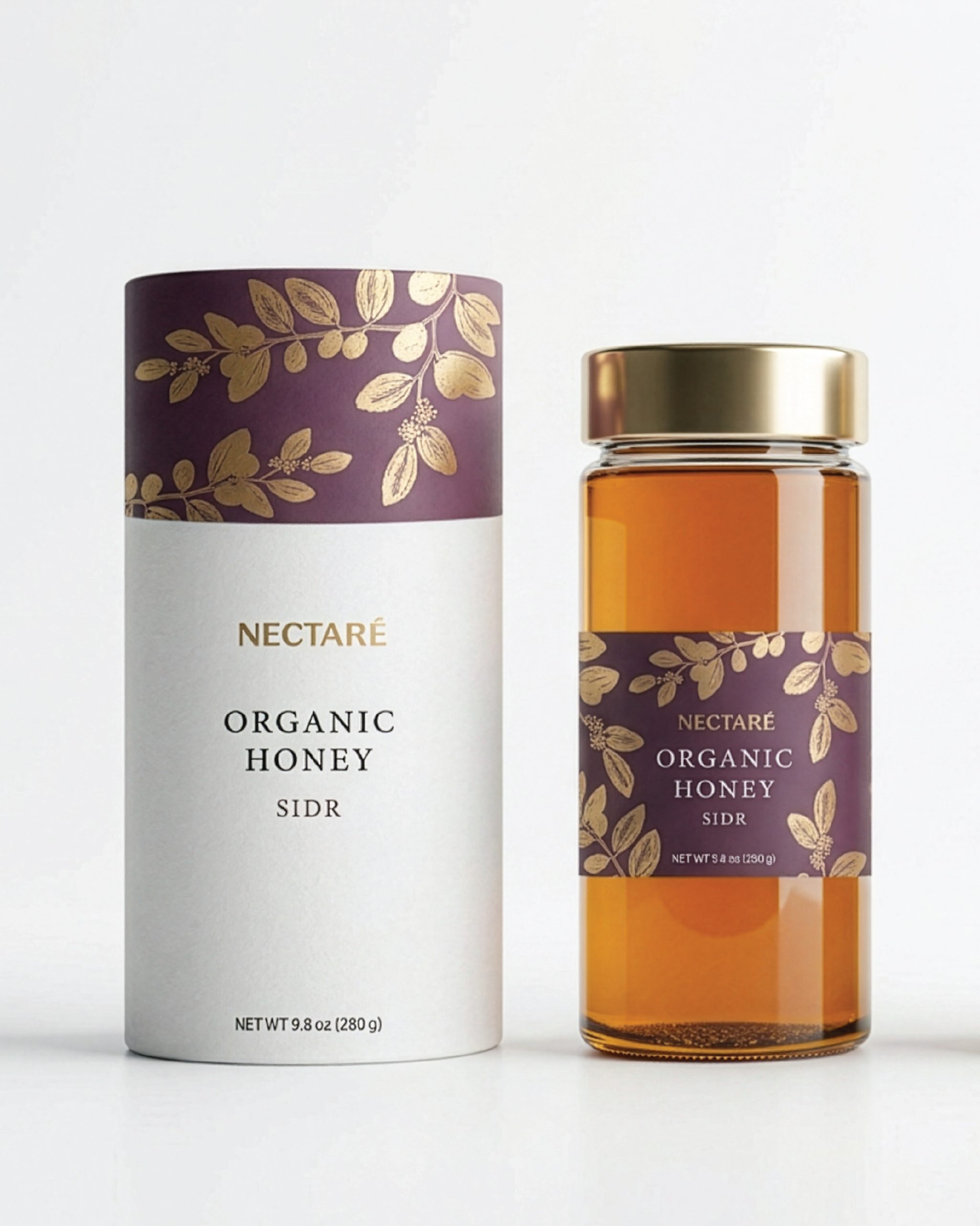 Nectare organic mountain honey packaging